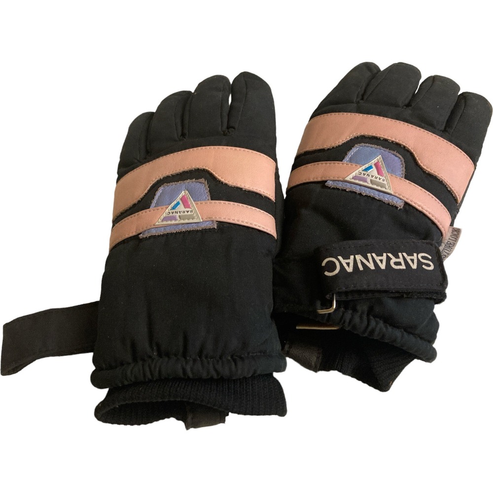 VTG SARANAC Snow Gloves Pink & Black Ladies Large Insulated Waterproof